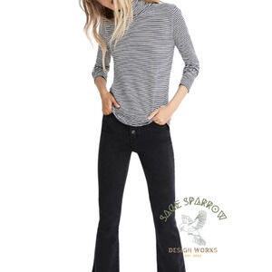 Madewell Women's Size  XS Whisper Cotton Turtleneck Eastleigh Stripe